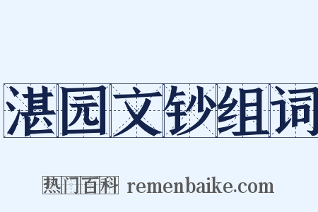 湛园文钞组词是什么意思的图片